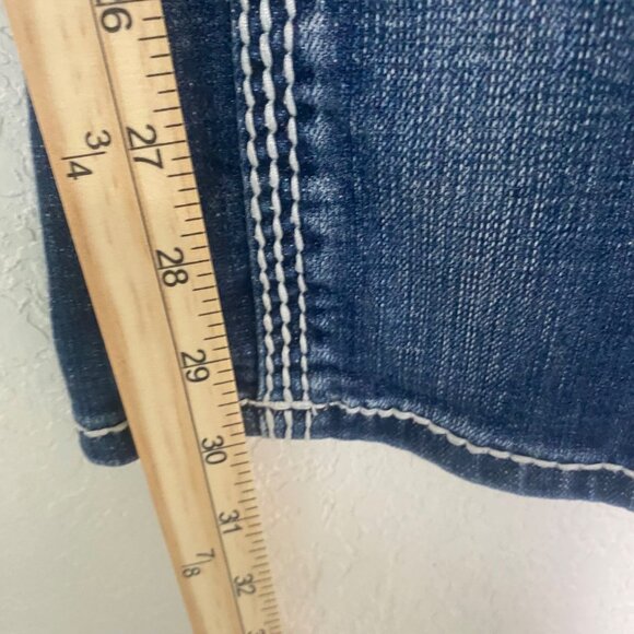 Rock & Roll Cowgirl Bootcut Jeans Womens Size 29 Embroidered Dark Wash Western R - Picture 11 of 14